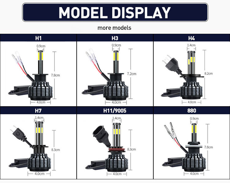 RUTENSE auto led light X6 h11 h4 h7 headlight 50w X6 led headlight car led lights