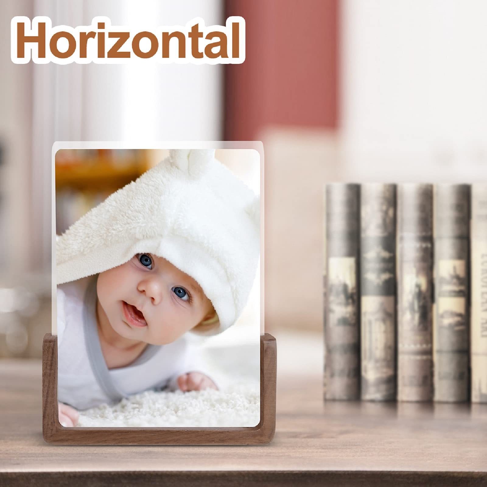 Photo frame - 12.78 x 17.88 cm wood country frame with walnut base and high definition shatter resistant acrylic