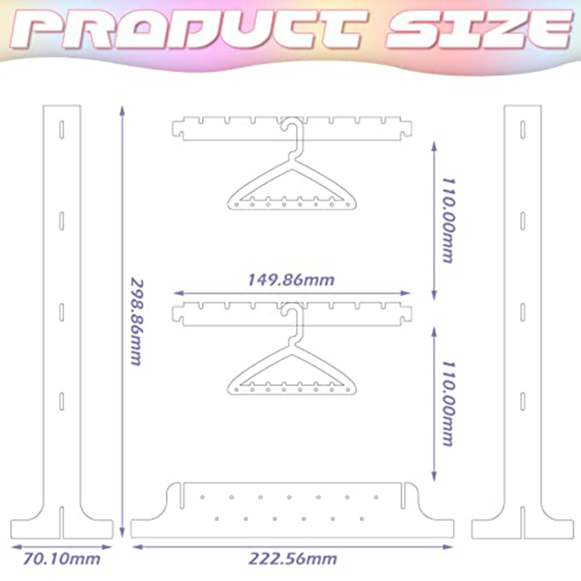 Earring Rack Holder with Coat Hangers Mini Earring Necklace Hanger Acrylic Rack Jewelry Stand Organizer Earring Display Stand