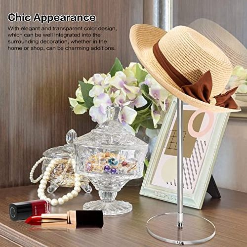 12 Inch in Height 2 Set Clear Acrylic Hat Stand and Wig Display Rack Hat Stands for Display Hat Pedestal Stand