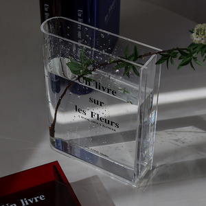 Book Vase, Unique Clear Acrylic Aesthetic Room Decor, Artistic and Cultural Flavor Decorative Vase for Office and Bedroom