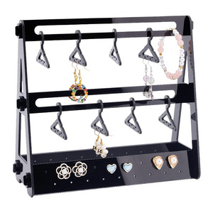 Different Colors Acrylic Clothing Rack Earring Hanger Earrings Display Holder with Coat Hangers for Home Store