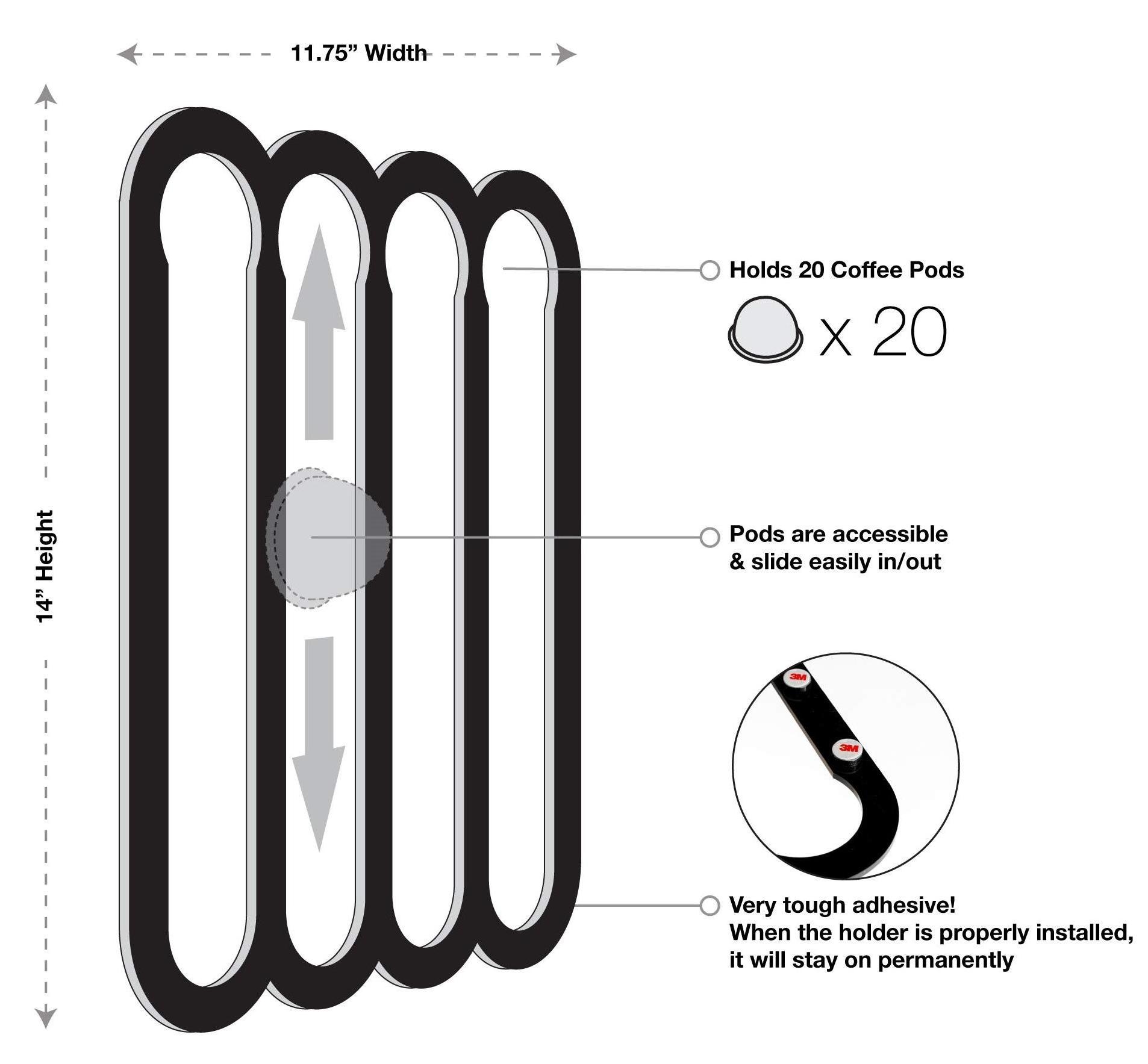 Coffee Pods Stand, Magnetic Acrylic Coffee Capsule Storage Rack Holder Organizer for Nespresso OriginalLine Capsules