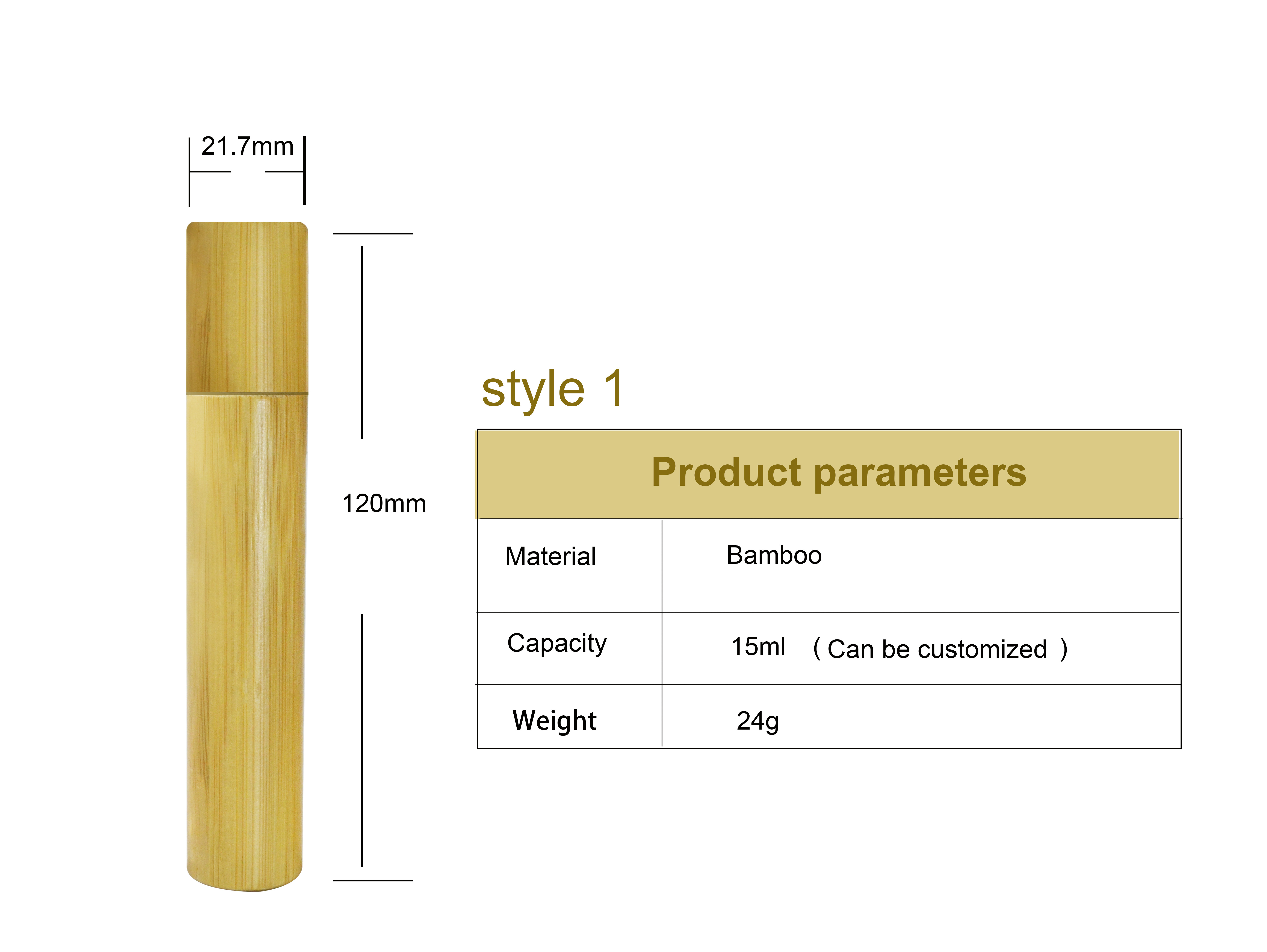 15ml  Bamboo cosmetic packaging attar perfume bottle  10ml essential oil  glass roll on bottle with bamboo lid