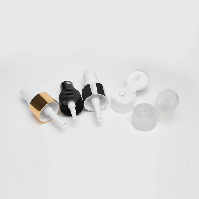 Factory price plastic white black spray cap silver gold black perfume mist cap, lotion serum pumps