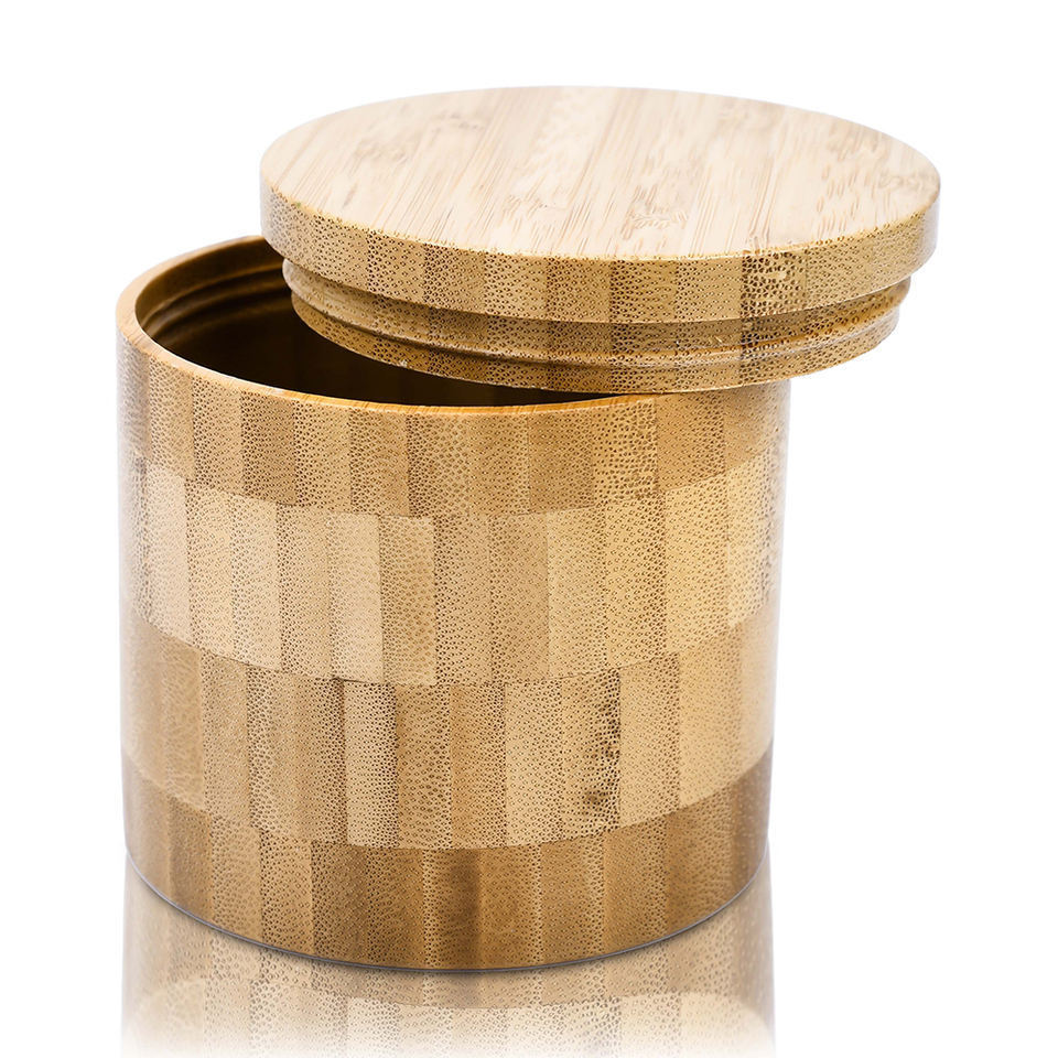 Sugar Salt Tea  Wooden Bamboo Round Jar With Lid Spices Storage Container Bamboo Salt Box Bamboo Storage box With Lid