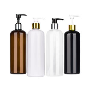 Cosmetic 8 oz shampoo container 100ml 150ml 250ml 300ml 500ml clear amber PET plastic shampoo bottles with lotion pump dispenser