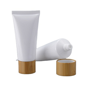 Custom 50ml Hotel Empty Squeeze Shampoo Shower Gel body lotion cosmetic bottle Packaging plastic Soft Tube with bamboo lid