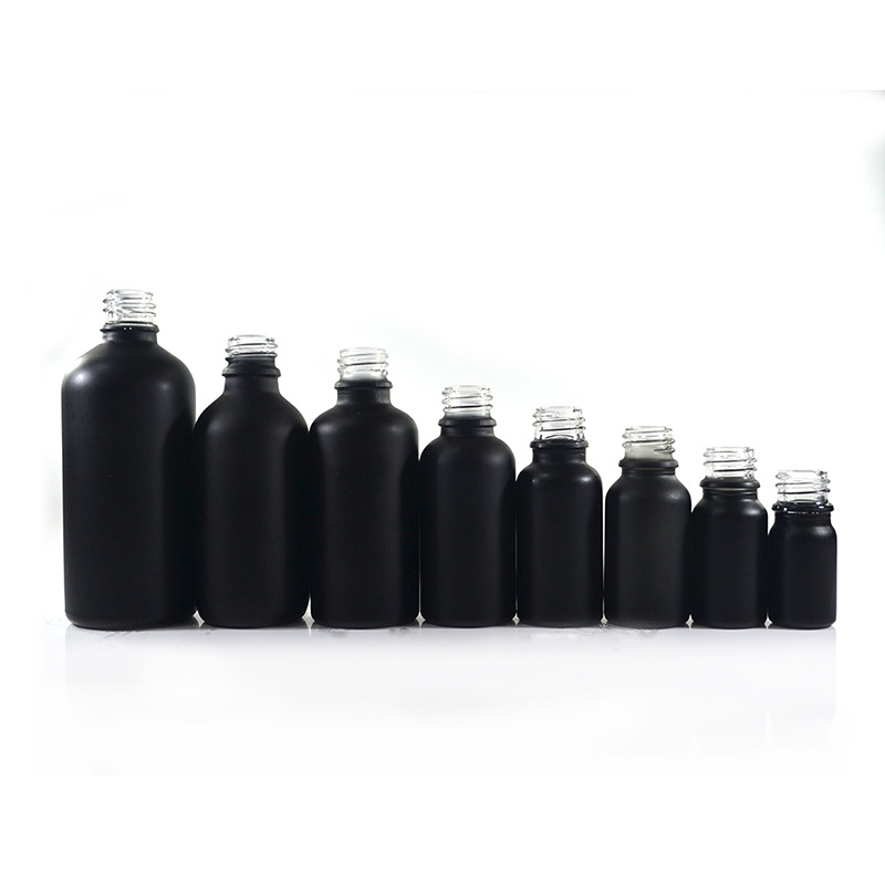 Essence oil  skin care massage oil 15ml 20ml 30ml 50ml 100ml 120ml matte frosted black glass dropper bottle