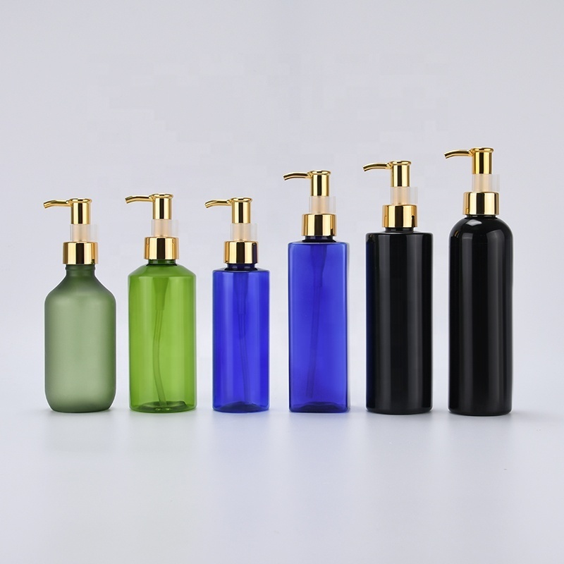 Luxury 250ml 300ml 500ml White Black Round Empty Conditioner Shower Gel Plastic Packaging Gold 100ml Pet Shampoo Pump Bottle