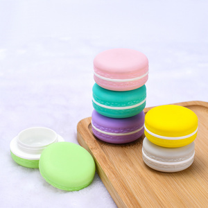 Multi-color Pp Plastic Macaroon Shaped Cosmetic Container Macaron Gift Jar For Lip Balm Storage