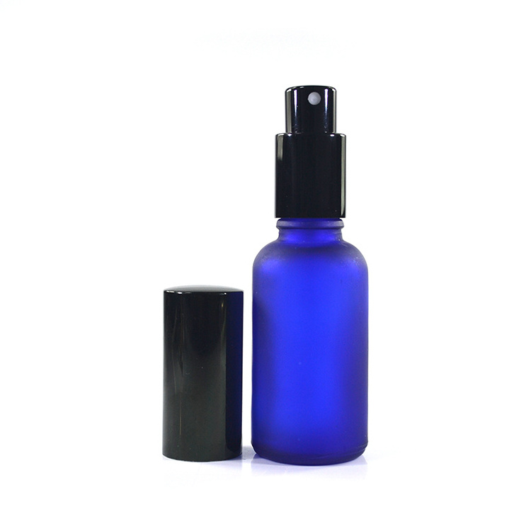 Cosmetic  portable  perfume bottle 100ml frosted clear green blue amber glass spray bottle with fine mist aluminum cap