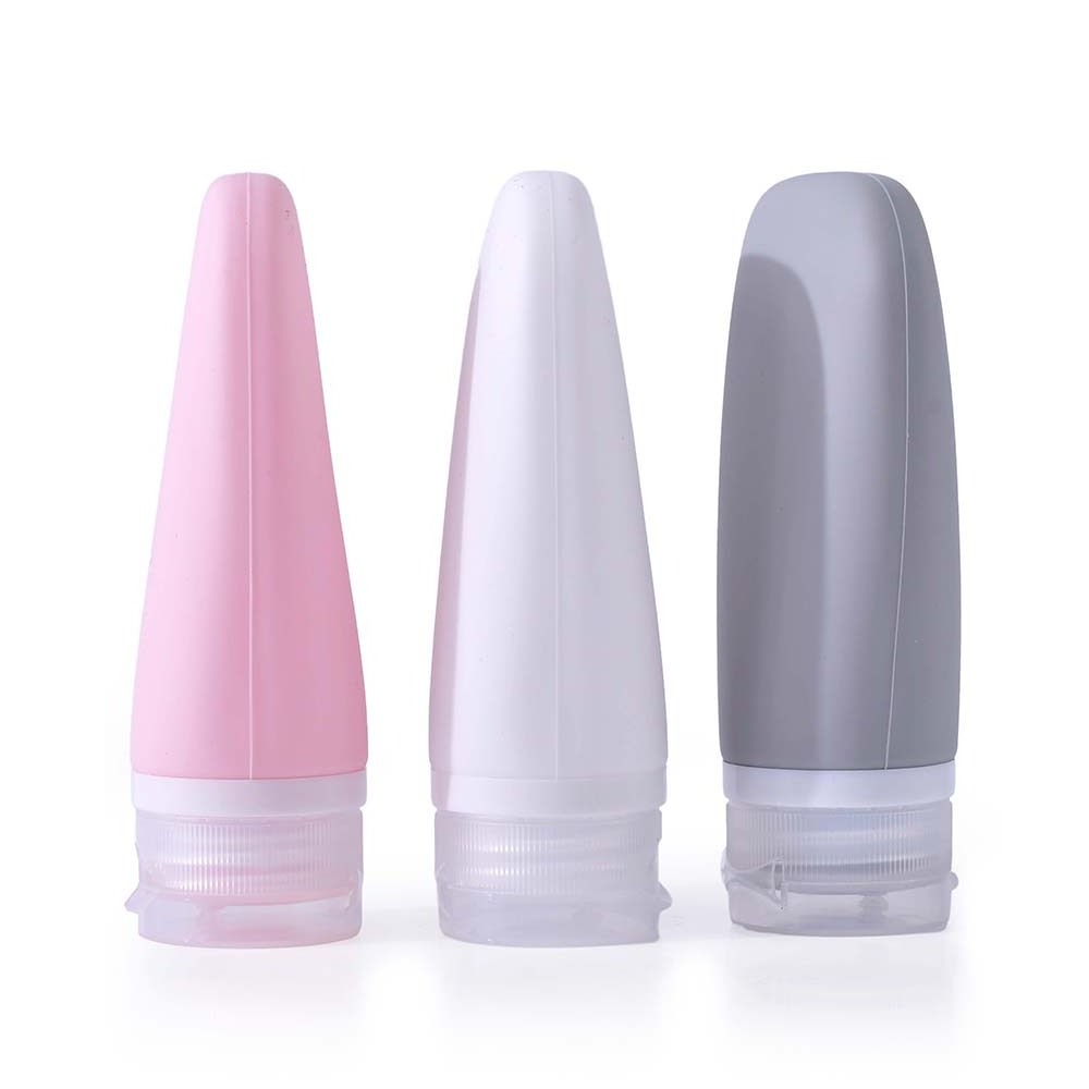 New Arrival Travel Packaging Tube 30ml 60ml 90ml White Pink Green Grey Soft Silicone Squeeze Tube with Flip Cap