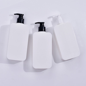 Cosmetics packing empty plastic PETG white 300ml liquid package shampoo bottle skin care packing square plastic shampoo bottle