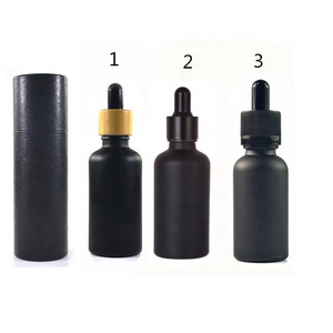 5ml Paper tube 10ml 15ml 20ml 30ml 50ml 100ml matte black  perfume hair  beard  olive essential oil serum  glass dropper bottle