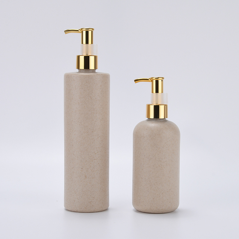 ECO friendly biodegradable PET perfume pump bottle skin care packaging clear shampoo and conditioner set