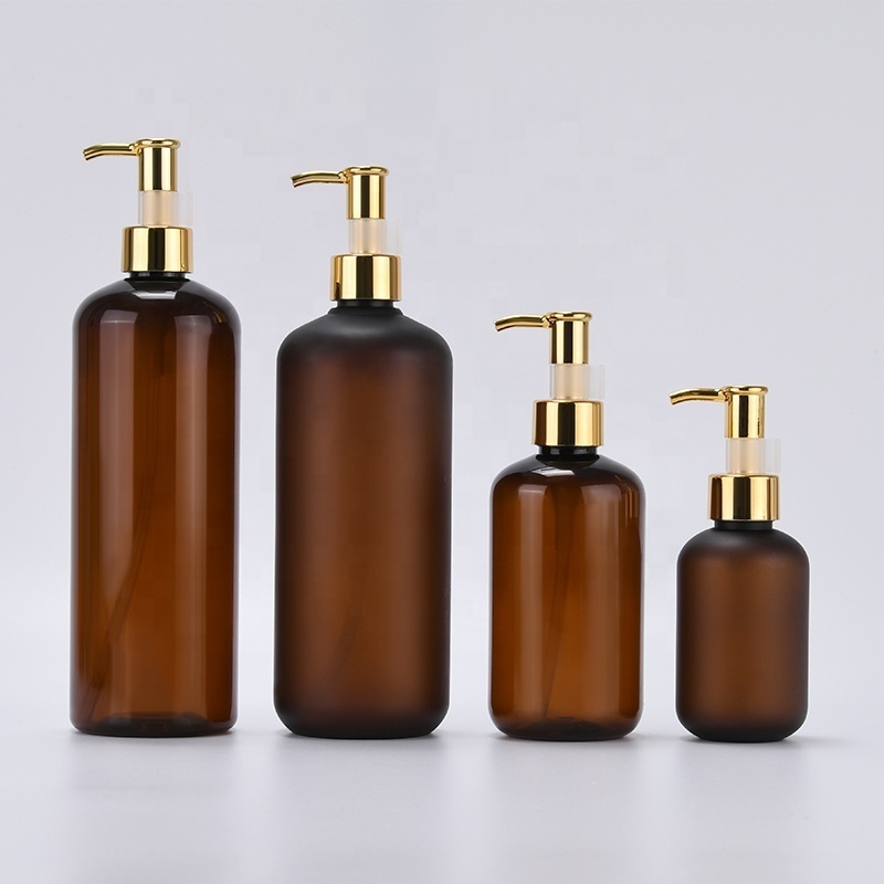 Luxury 250ml 300ml 500ml White Black Round Empty Conditioner Shower Gel Plastic Packaging Gold 100ml Pet Shampoo Pump Bottle