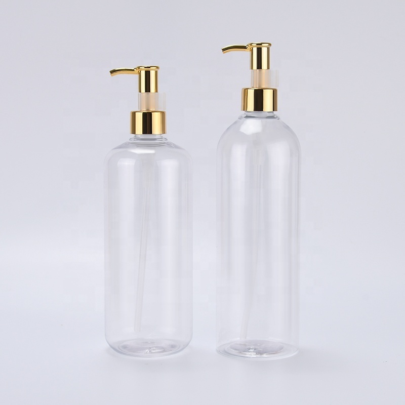 Luxury 250ml 300ml 500ml White Black Round Empty Conditioner Shower Gel Plastic Packaging Gold 100ml Pet Shampoo Pump Bottle