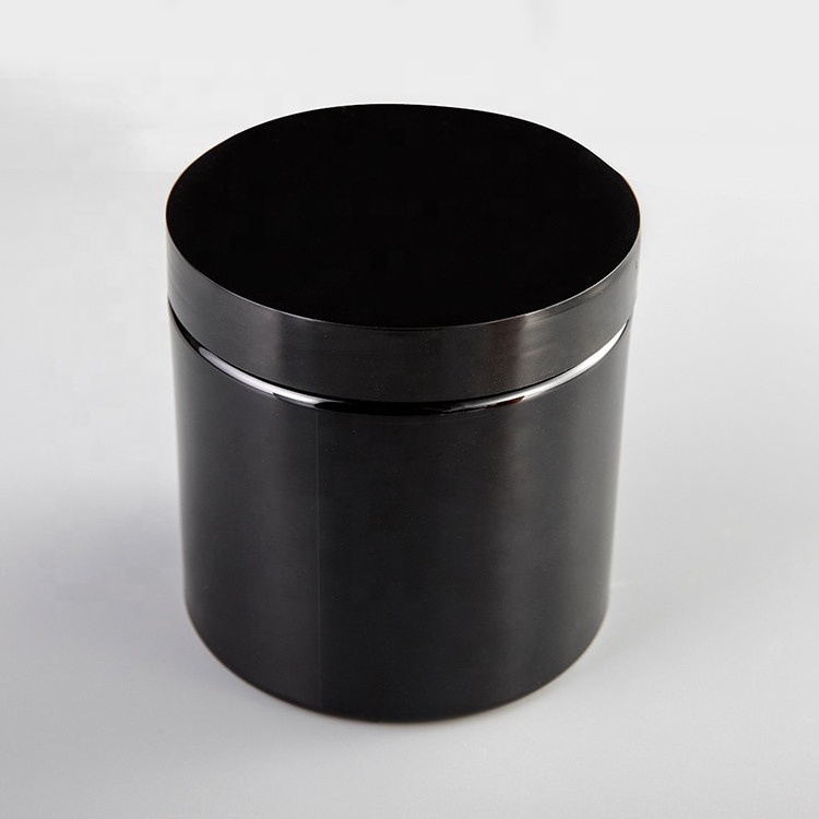 Wholesale cosmetic food packaging 100ml 150ml 200ml 250ml 300ml amber black pet plastic cosmetic cream jar with white black lid