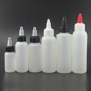 30ml 60ml 100ml clear glue pe soft plastic squeeze bottle with twist top cap