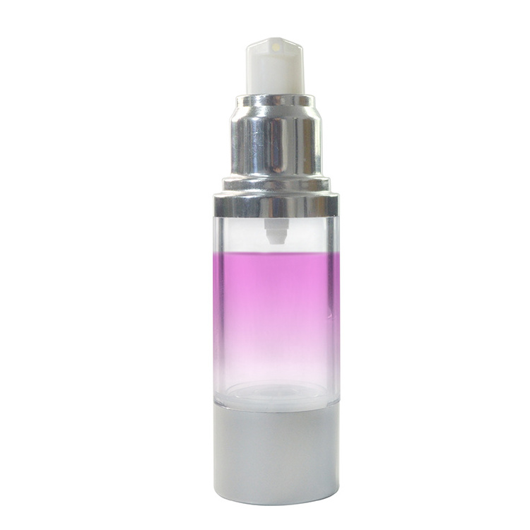 luxury vacuum 15ml 30ml 50ml 100ml empty black white gold sliver acrylic lotion airless pump bottle