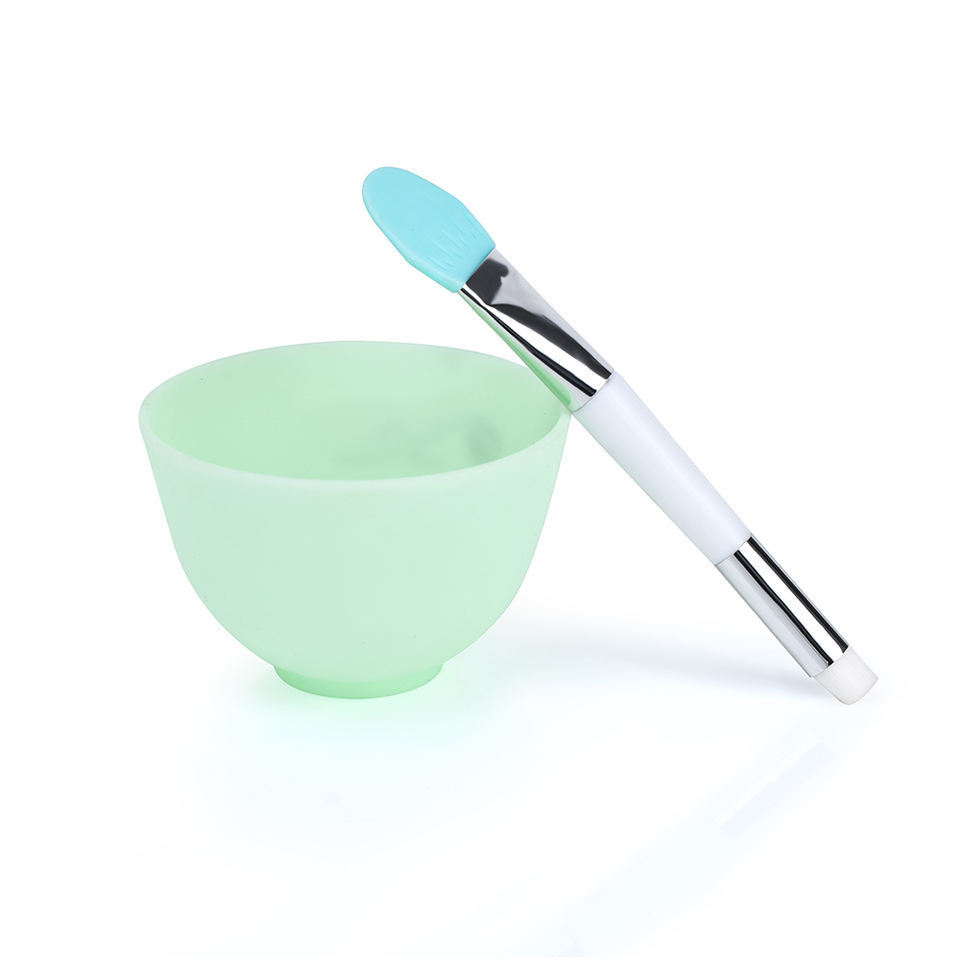 Cosmetic set  food grade  face skin care make up tools diy facial cream soft silicon face care mixing bowl with brush or spatula