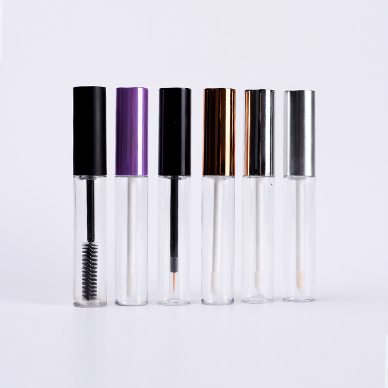 Private Label Small Mini  cosmetic packaging 3ml 5ml 10ml  empty plastic lip gloss tube with brush