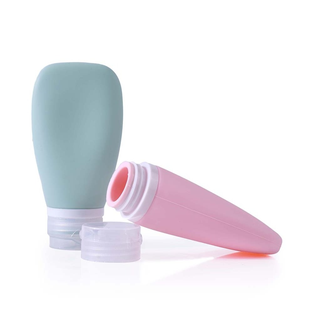 New Arrival Travel Packaging Tube 30ml 60ml 90ml White Pink Green Grey Soft Silicone Squeeze Tube with Flip Cap