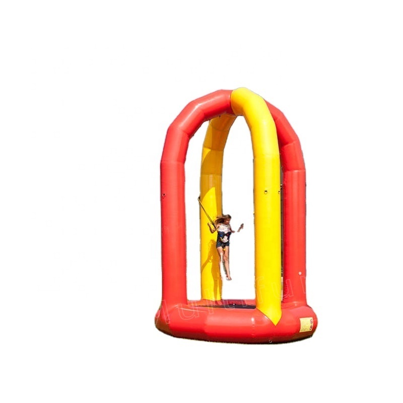 Park Equipment 16ft Inflatable Bungee Trampoline Inflatable Soft bungee Jumping Bed with air pump for rent