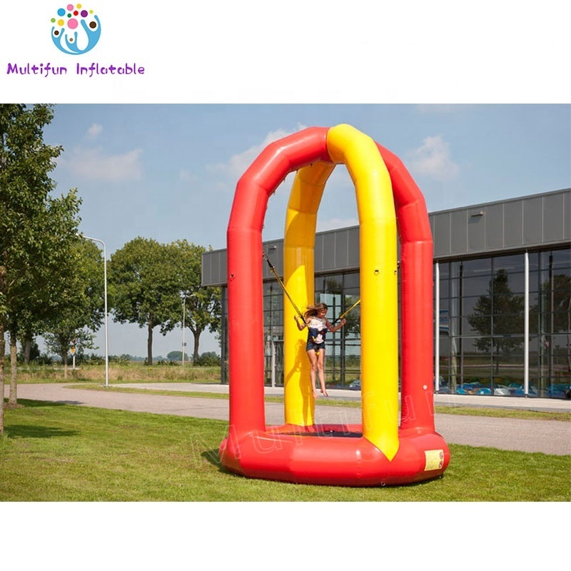 Park Equipment 16ft Inflatable Bungee Trampoline Inflatable Soft bungee Jumping Bed with air pump for rent