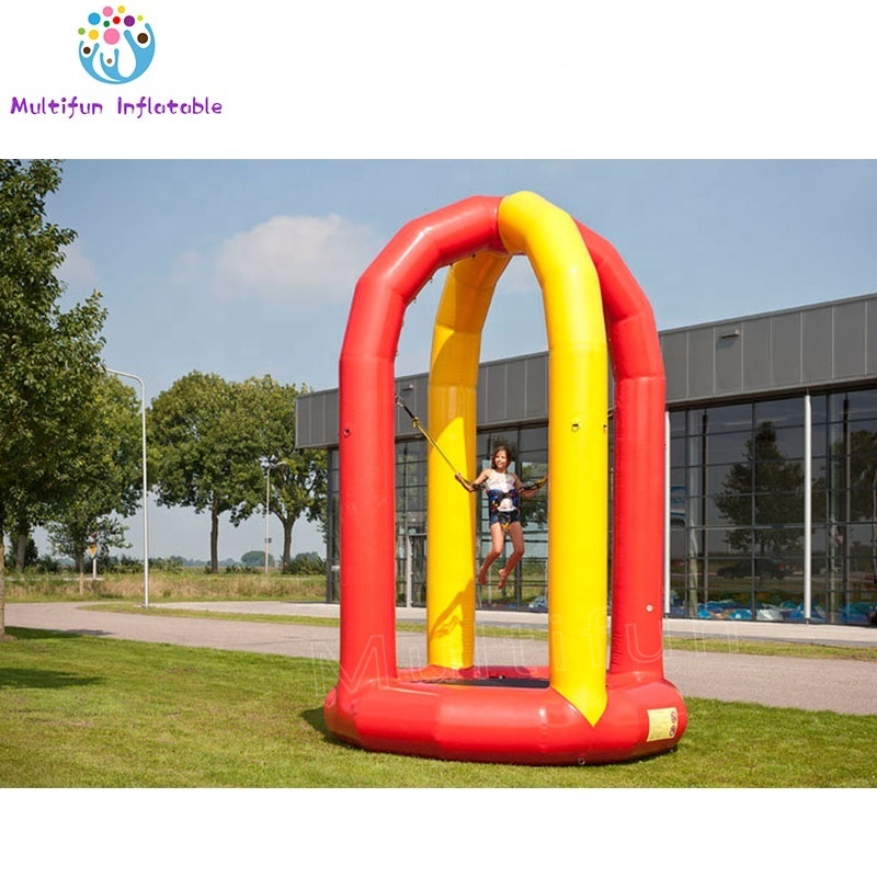 Park Equipment 16ft Inflatable Bungee Trampoline Inflatable Soft bungee Jumping Bed with air pump for rent