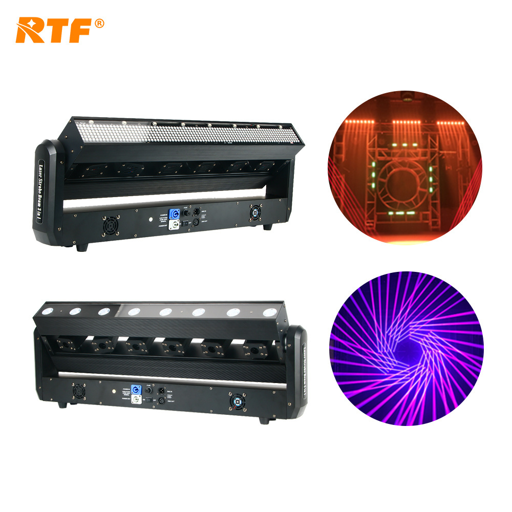 RTF DJ Nightclub 6 Heads Full Color Laser Bar Lights 6 Eyes RGB Laser Strobe Amber Beam 3in1 Moving Head Stage lights