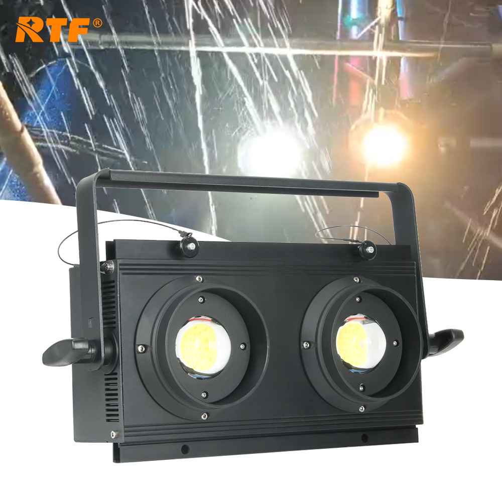 RTF theater studio cob led light 2 eyes white warm white waterproof blinder audience led stage lights