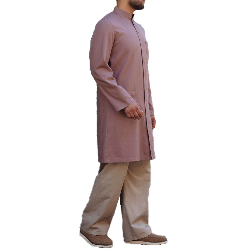 New Style embroidered casual abayas free size arabian thobe for men high quality pink muslim dress