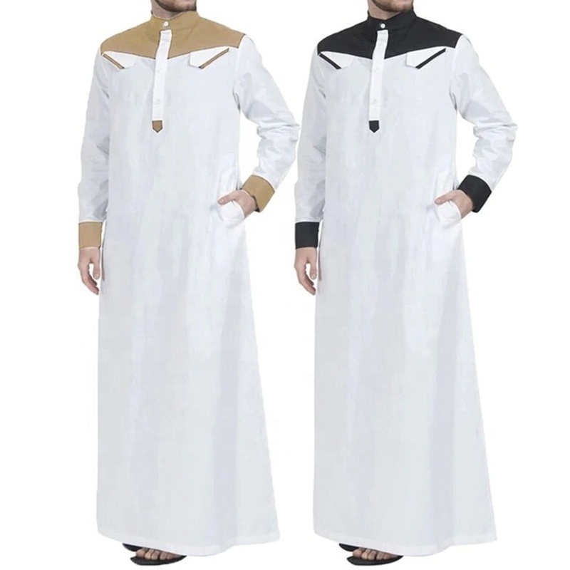 2024 New Design Men Thobe Muslim Thobe Breathable Islamic Abaya Clothing For Men Long Kaftan Abaya Men