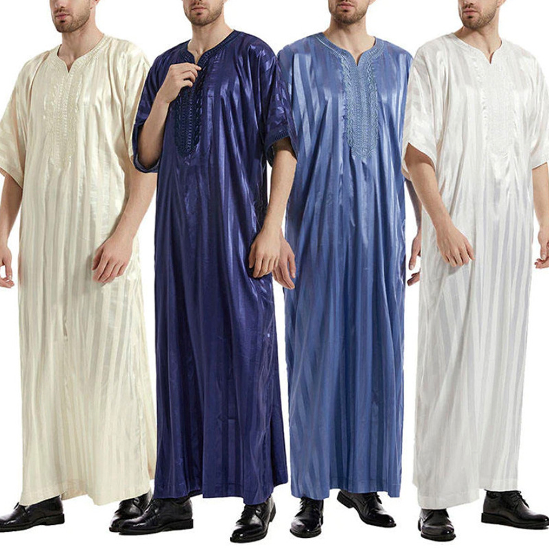 Wholesale Classic Saudi Arab Men Thobe Long Dress Muslim Islamic Clothing Cheap Saudi Thobe