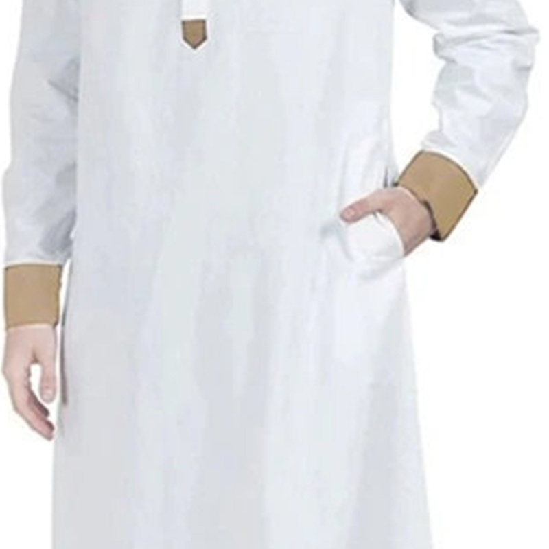 Private Label Oman Thobe Men islamic thobe men 2023 Dubai Abaya Long Sleeve Muslim Dress Thobe Muslim Clothing for men