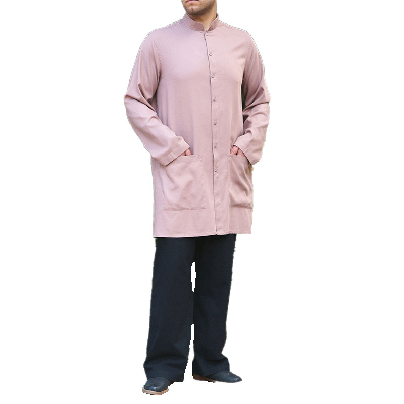 New Style embroidered casual abayas free size arabian thobe for men high quality pink muslim dress