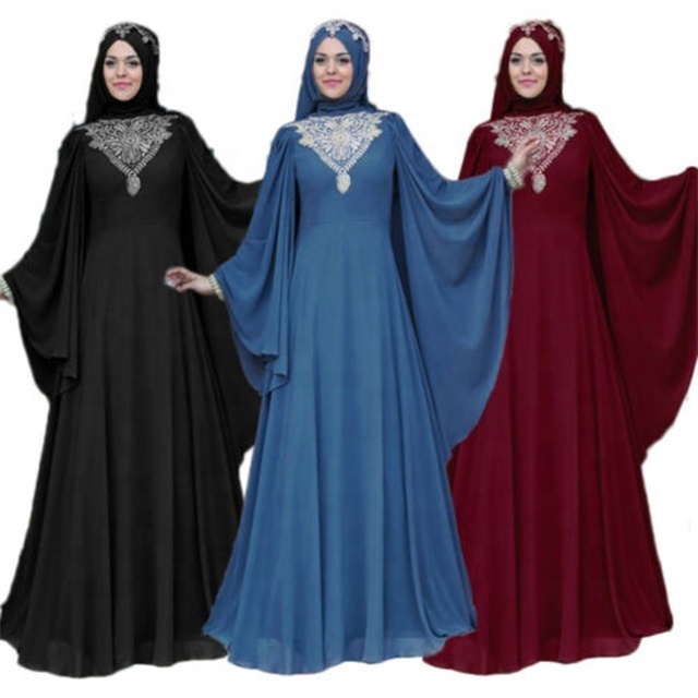 Fashion islamic Clothing black abaya women muslim dress 2023 dubai abaya kaftan muslim dress from turkey