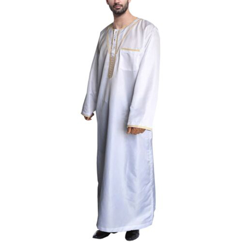 New style thobe for long sleeve men abaya  muslim dress middle eastern men muslim robe long dresses men