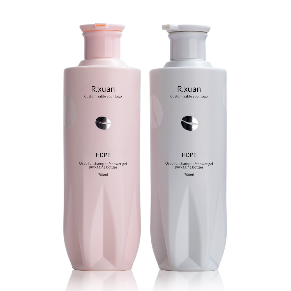 Professional custom plastic bottle Newly designed 700ml HDPE shampoo and conditioner bottle