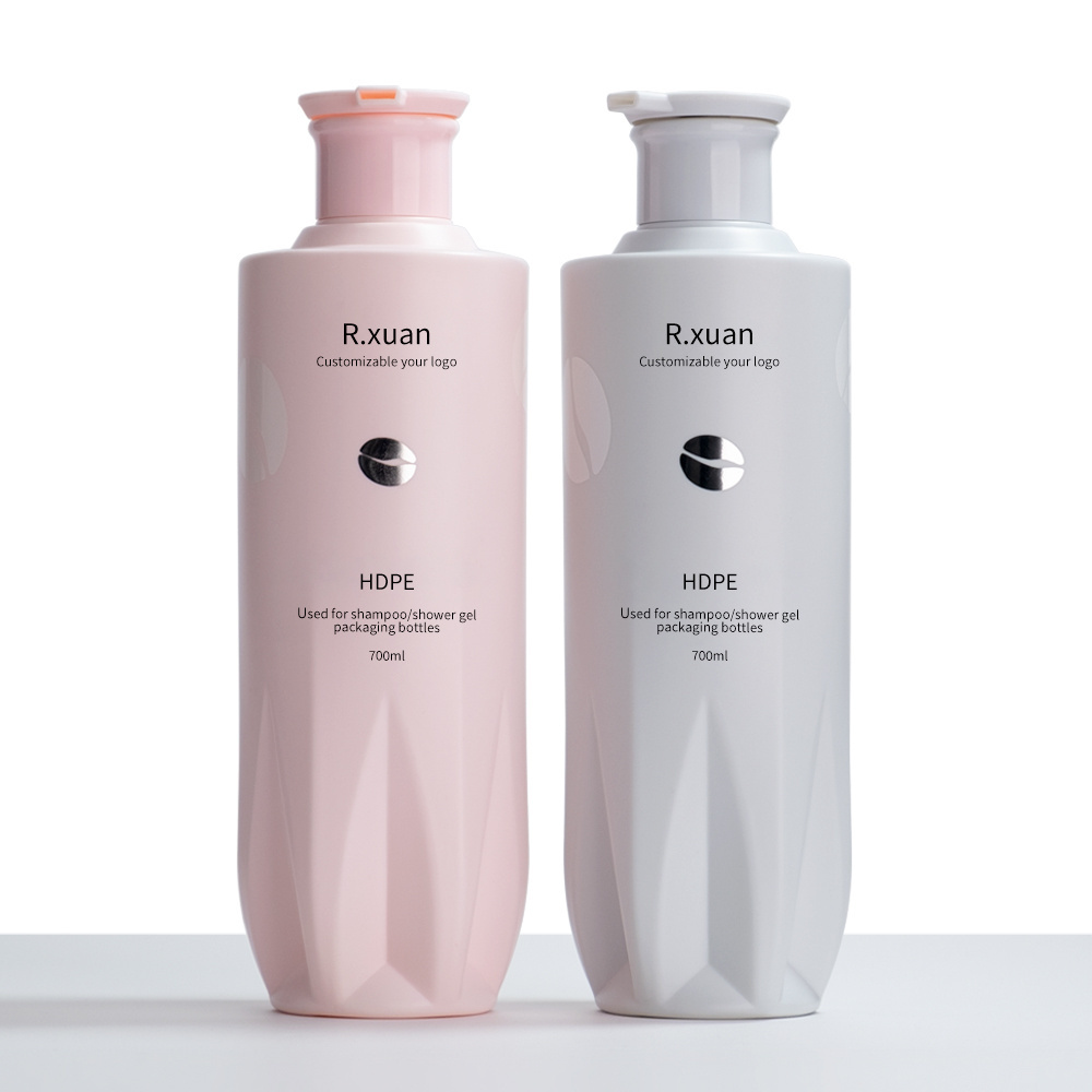 Professional custom plastic bottle Newly designed 700ml HDPE shampoo and conditioner bottle