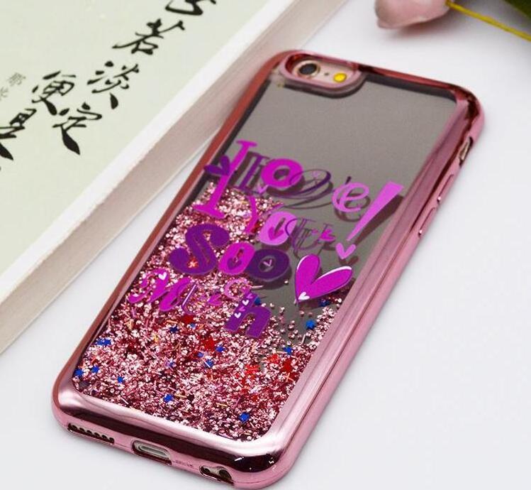 Phone case glitter liquid water quicksand Electroplated TPU liquid soft mirror protective cover for Samsung J4 plus case