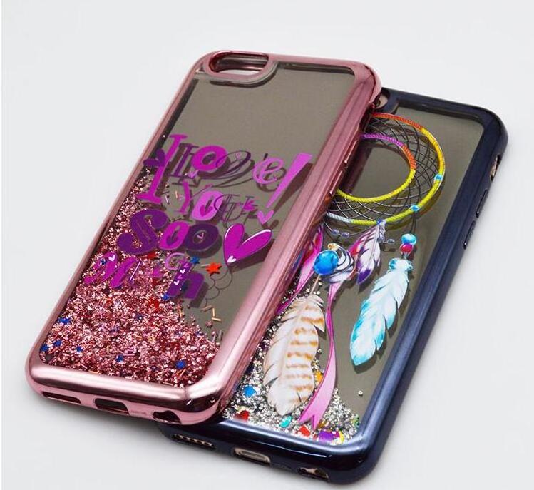 Phone case glitter liquid water quicksand Electroplated TPU liquid soft mirror protective cover for Samsung J4 plus case