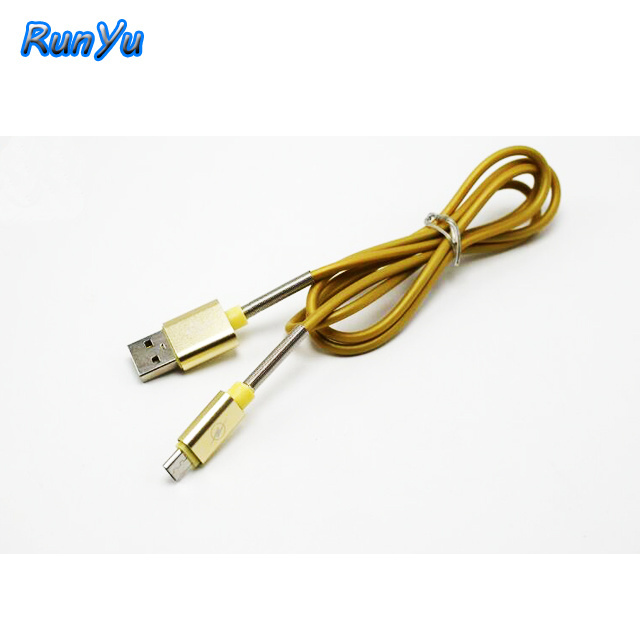 New TPE material with spring anti break data cable Type C USB fast charging cable