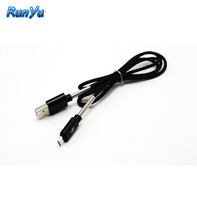 New TPE material with spring anti break data cable Type C USB fast charging cable