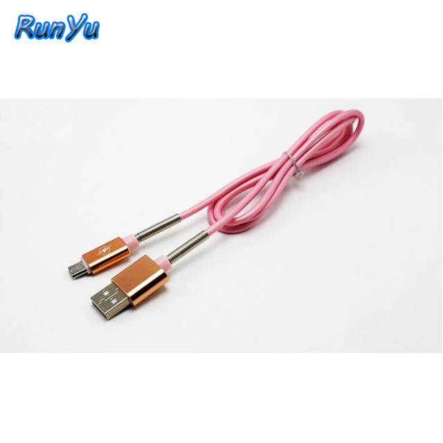 New TPE material with spring anti break data cable Type C USB fast charging cable