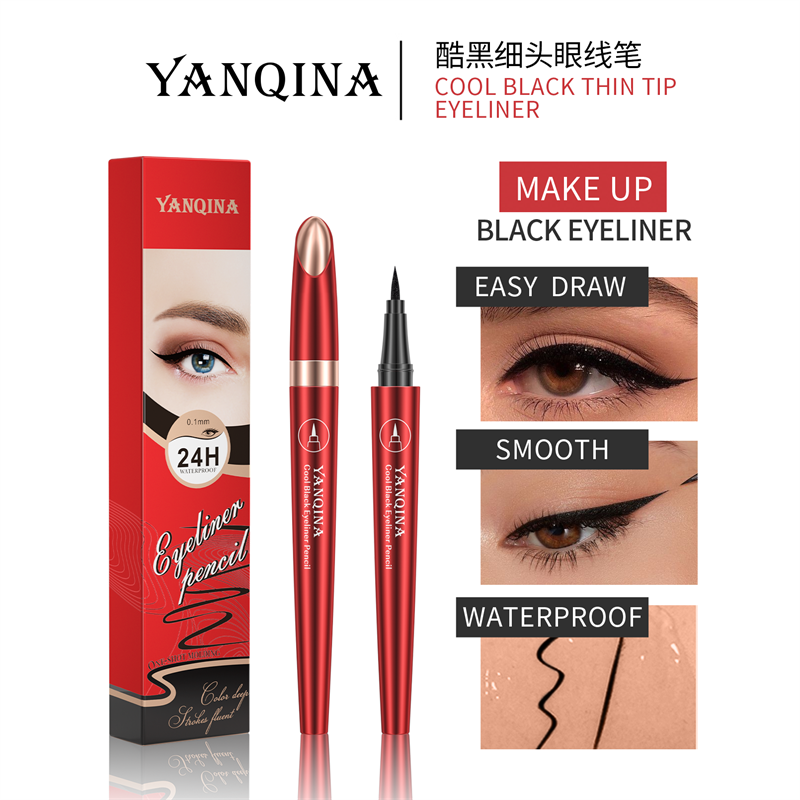 YANQINA Hot Selling Waterproof Cosmetic Waterproof Cruelty Free Classic Black Eyeliner Pencil