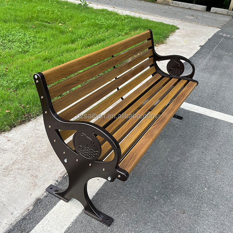 High quality athens classic bench chair street bench outdoor metal bench with backrest and handle