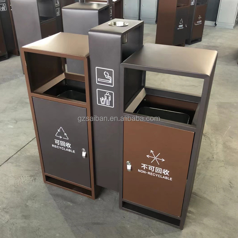 Street litter bin recycle dustbin waste bin for park exterior trash cans for commercial area